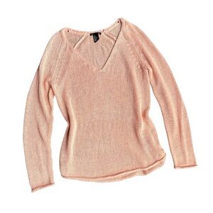 Peach V-Neck Sweater